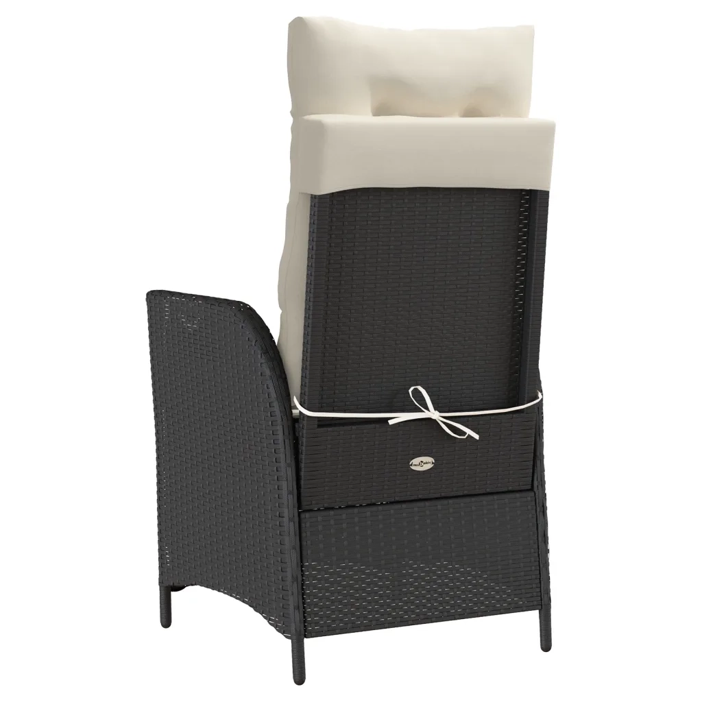 Set da Bistrò 3 pz con Cuscini Nero in Polyrattan 365296
