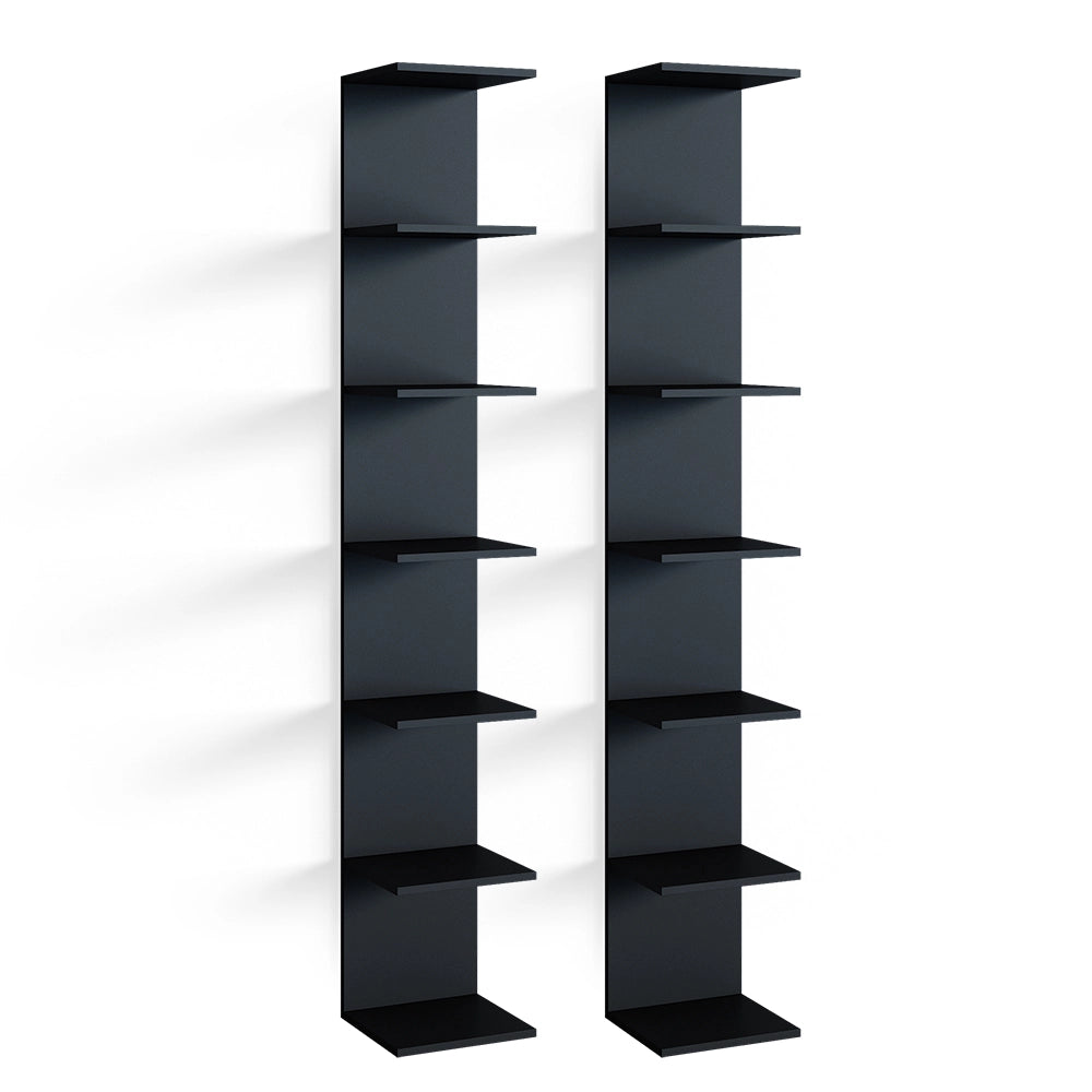 Vicco Libreria da parete Nero 30 x 190 cm aperto