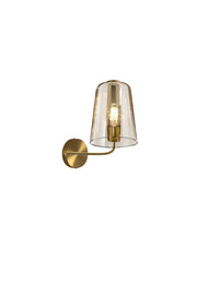 Applique Filo Contemporanea Shaded Metallo Ottone Vetro Ambra 1 Luce E27