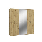 Armadio di stoccaggio BODITE – 12 porte con specchi – Rovere chiaro