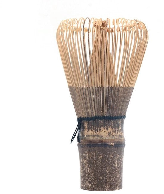 Accessorio per cerimonia del tè giapponese a forma di chasen in bambù nero - 75-80 denti - manufatto artigianale - ideale come regalo - set di conservazione per matcha