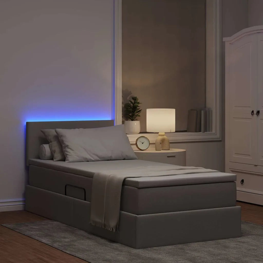 Letto con contenitore e LED con led Talpa 90 x 190 cm Tessuto