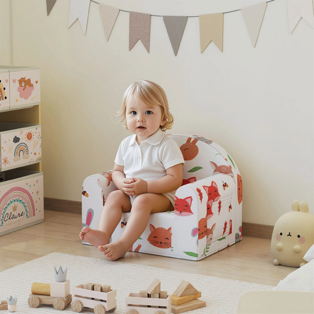 Poltrona per Bambini ¨C zephmum ¨C Bianco 54x40x43 cm