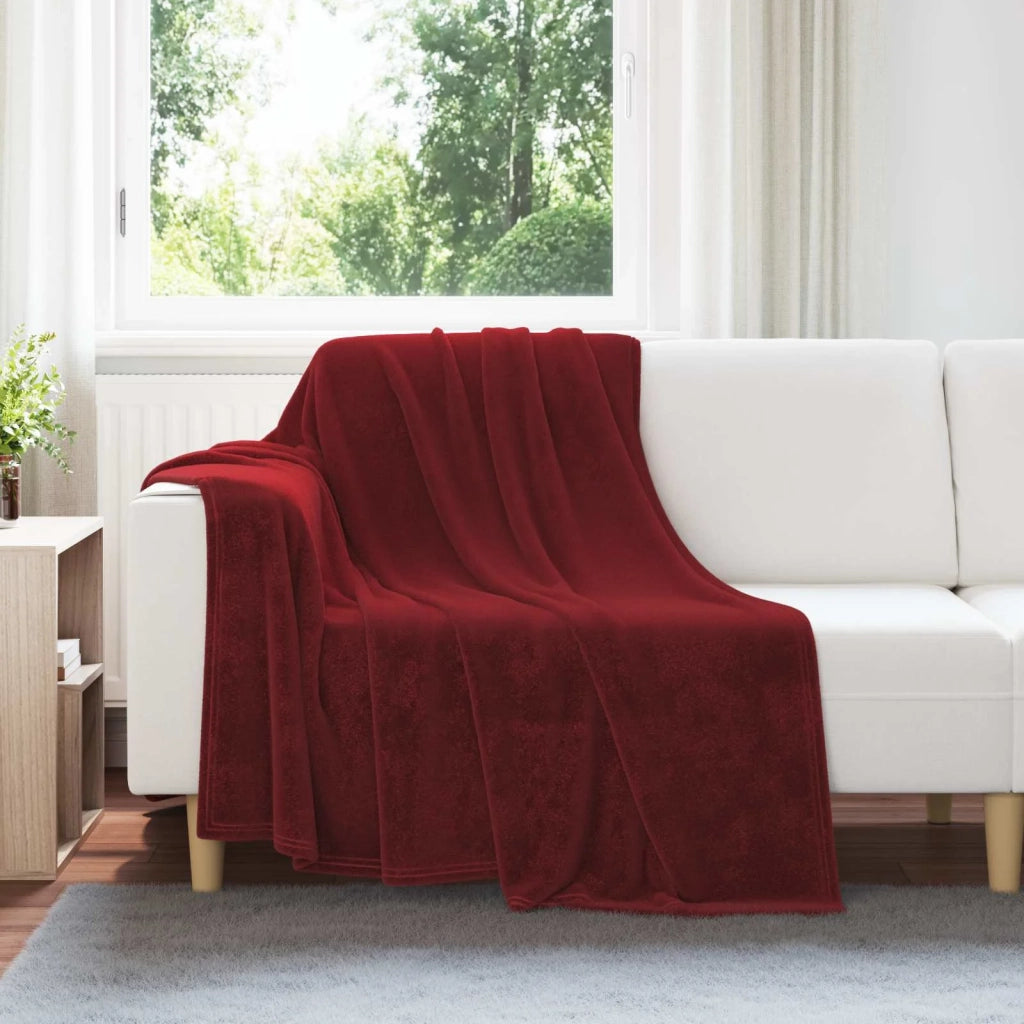 Coperte da Pile 6 pz Rosso Bordeaux 150 x 200 cm Panno