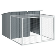 Cuccia per cani con recinto antracite 153x194x110 cm in acciaio zincato CFW2155596