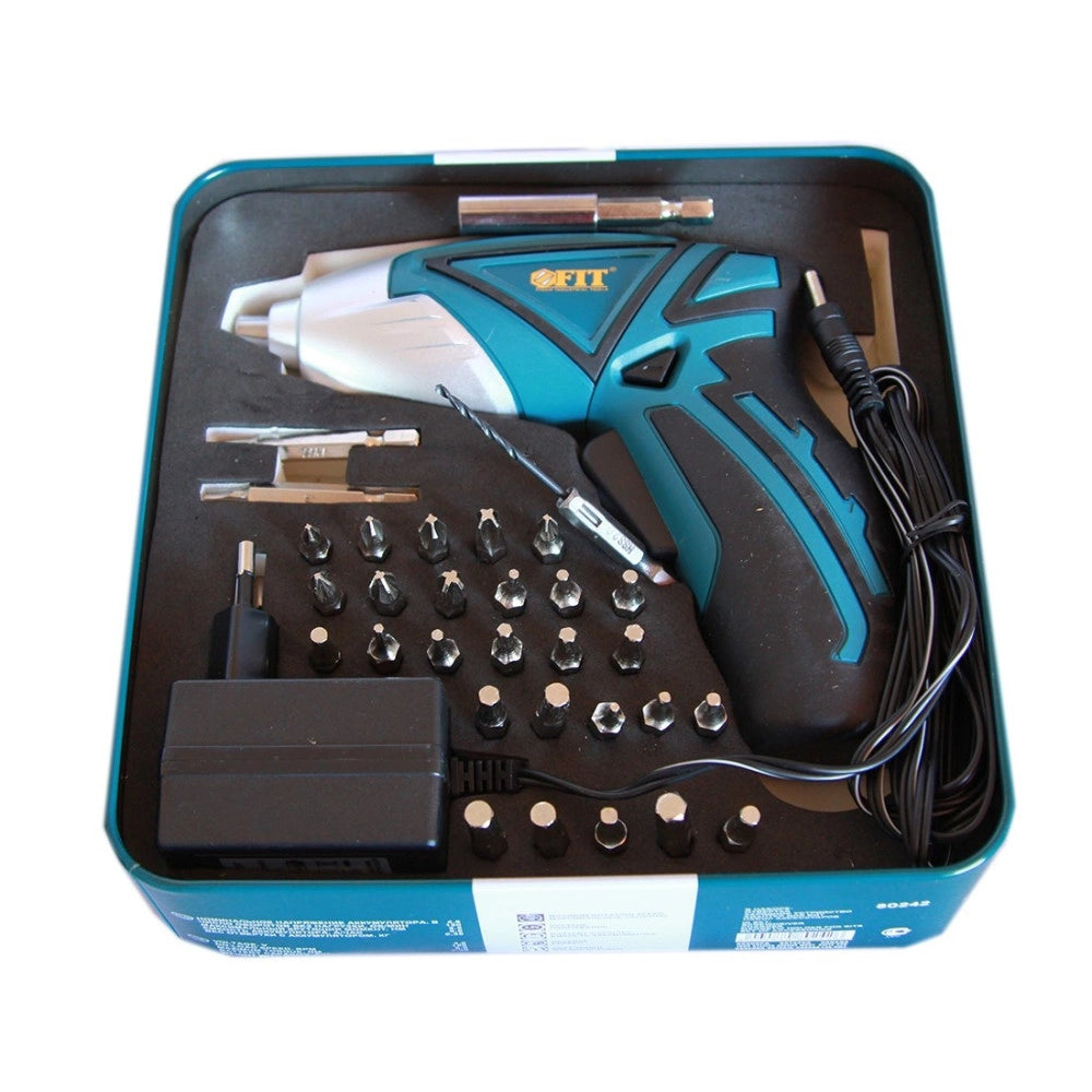 Trade Shop - Mini Trapano Avvitatore Con 33 Pezzi Cordeless 4.8volt Ricaricabile Punte Fit -