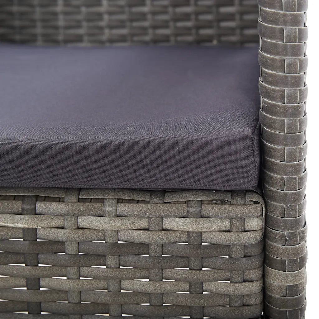Sedie Giardino con Cuscini Grigio Scuro 2 pz Grigie Polyrattan 318705