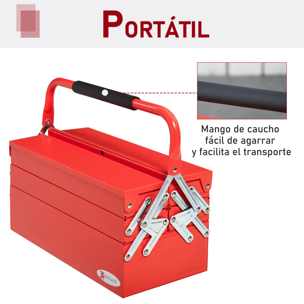 Cassa per Attrezzi ¨C Minimal ¨C Rosso, Metallo, 45x20x34.5 cm