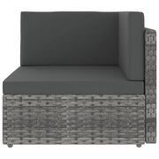 Divano ad Angolo Modulare in Polyrattan Grigio 49521