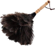 Stoffa con manico di bambù - piume naturali di struzzo - 32 cm