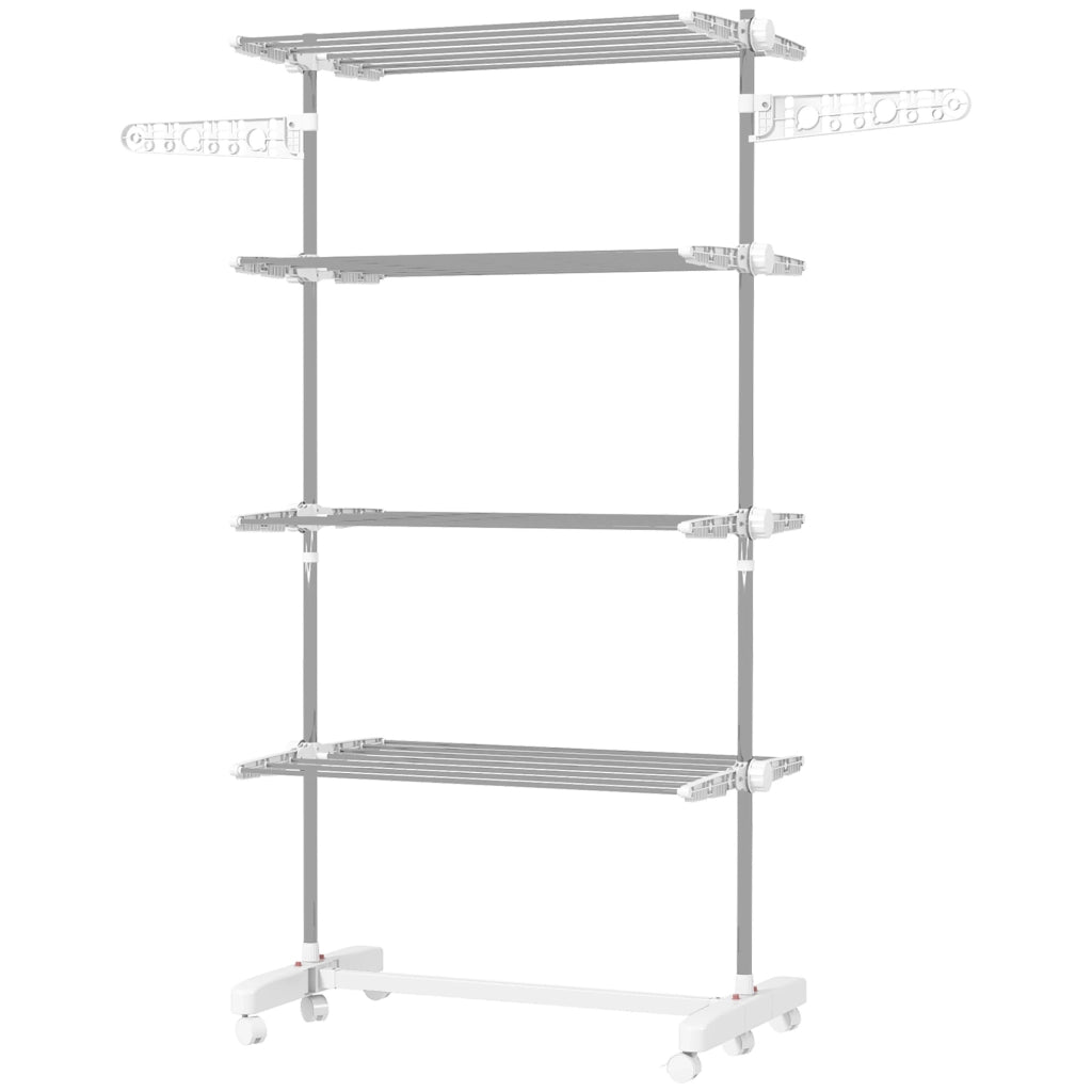 Stendino Pieghevole Verticale ¨C Minimal ¨C Acciaio e Plastica, 142x55x172 cm
