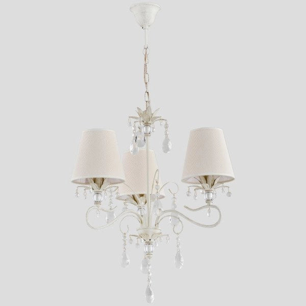 Lampadario glamour classico Lukrecja 3xE14 bianco Alfa