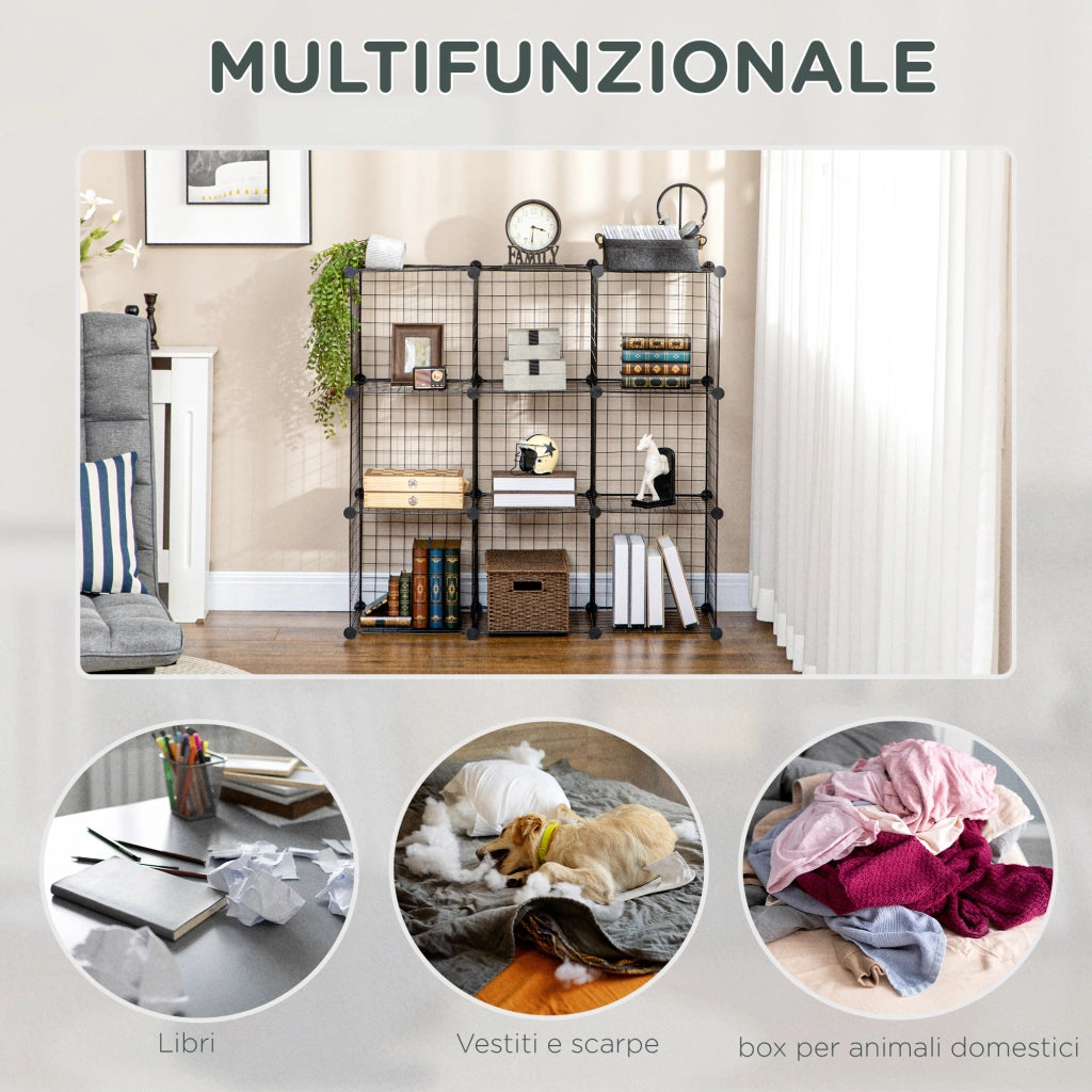 Libreria a cubi in metallo e PP ¨C Minimal ¨C 35x35x35 cm nera