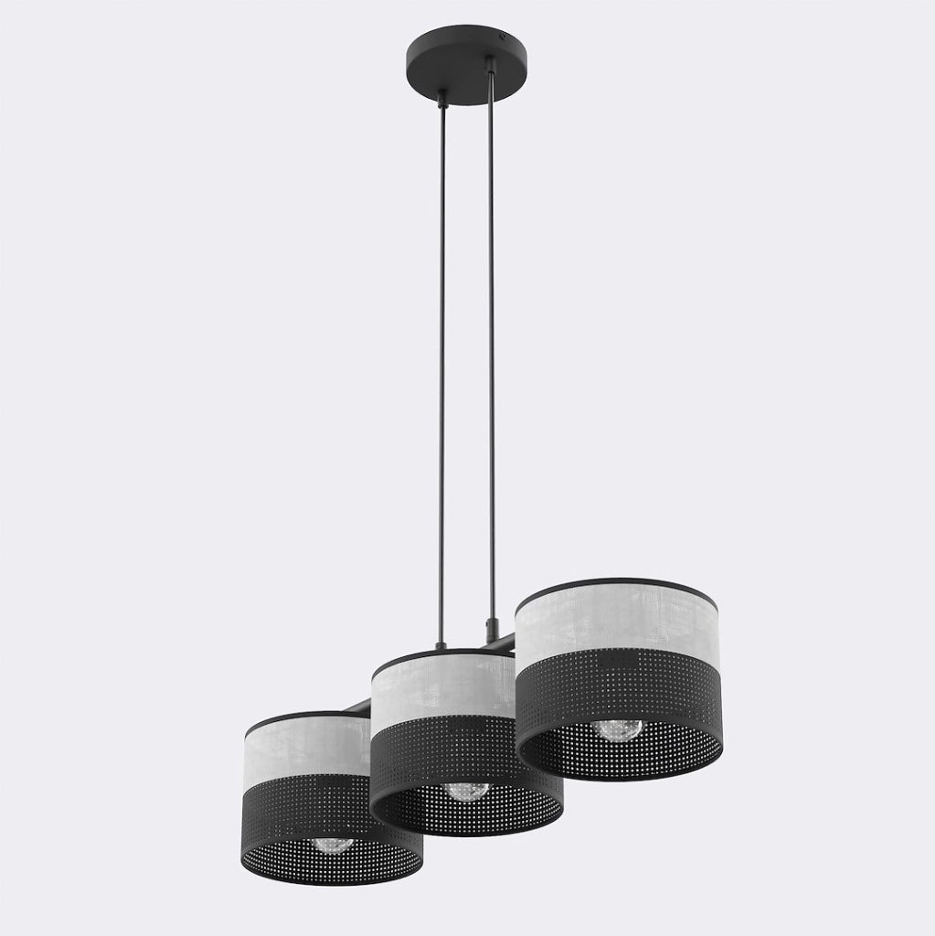 Lampada a sospensione KARBON Emibig 3xE27 metallo nero