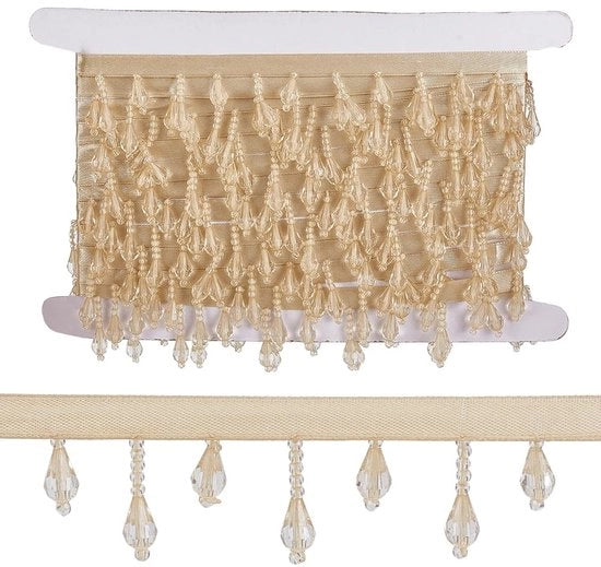 Franze Trim 4,9 m - Pizzo a Filo - Nastro di Pizzo - Ricamo DIY - Decorazione Casa - Pizzo Irregolare - Nastro Decorativo