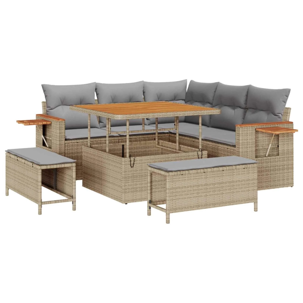 Set Divano da Giardino 8 pcs Beige polyrattan 3363037
