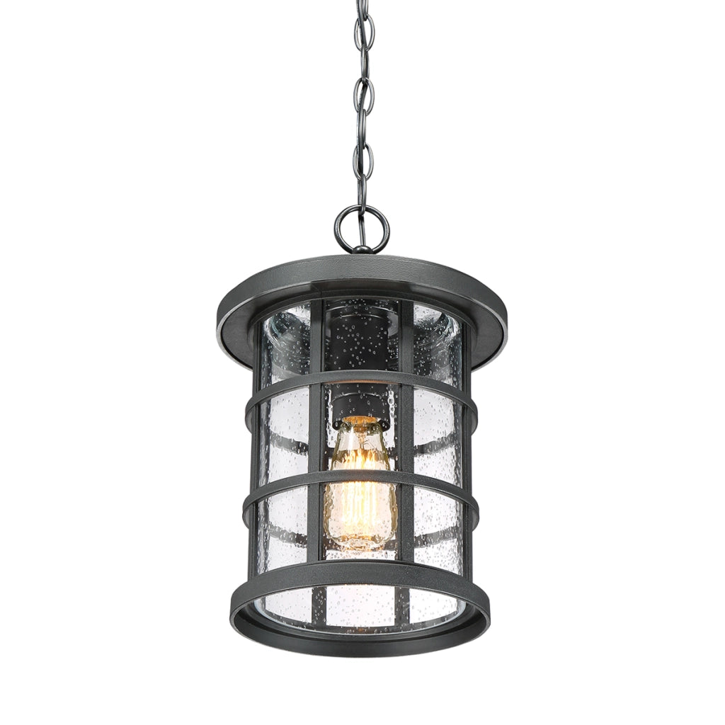 Lampada sospensione esterno nera E27 60W Crusade Quoizel