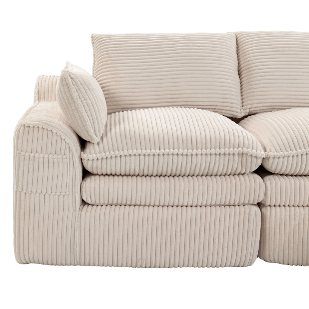 DIVANO 2 posti 191x94x85 cm in corduroy beige