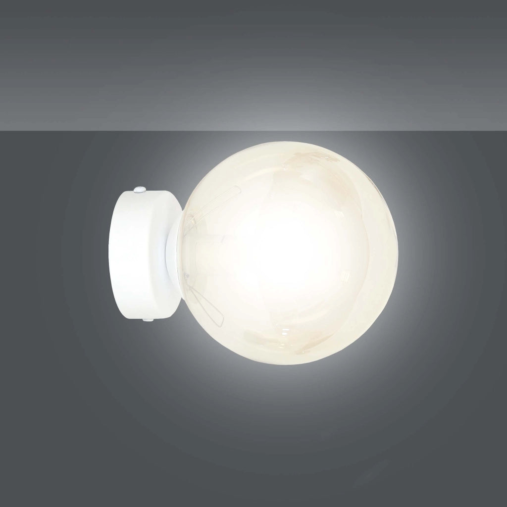 Applique Emibig Rossi 1 luce E14 bianco miele vetro