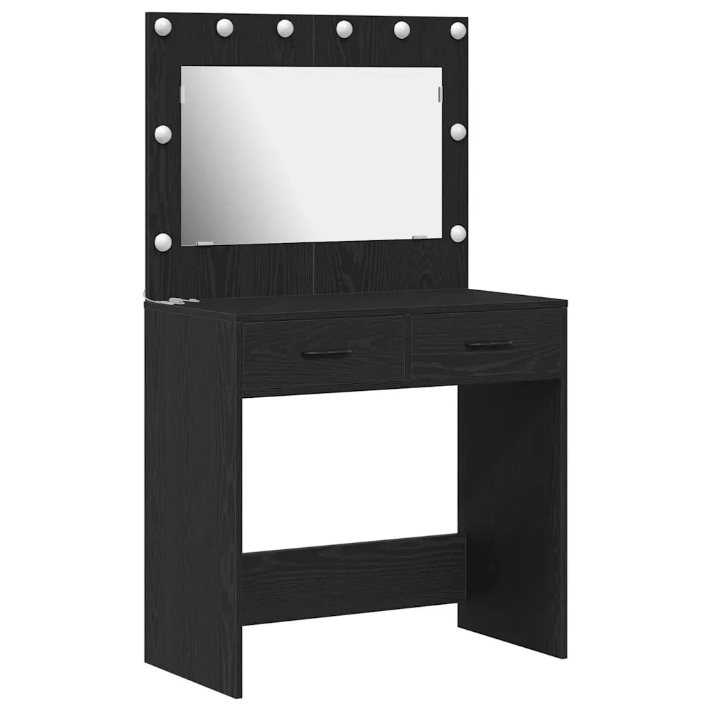 Toeletta | Tavolo da Trucco con cassetto Rovere Nero 78,5 x 41 x 135 cm