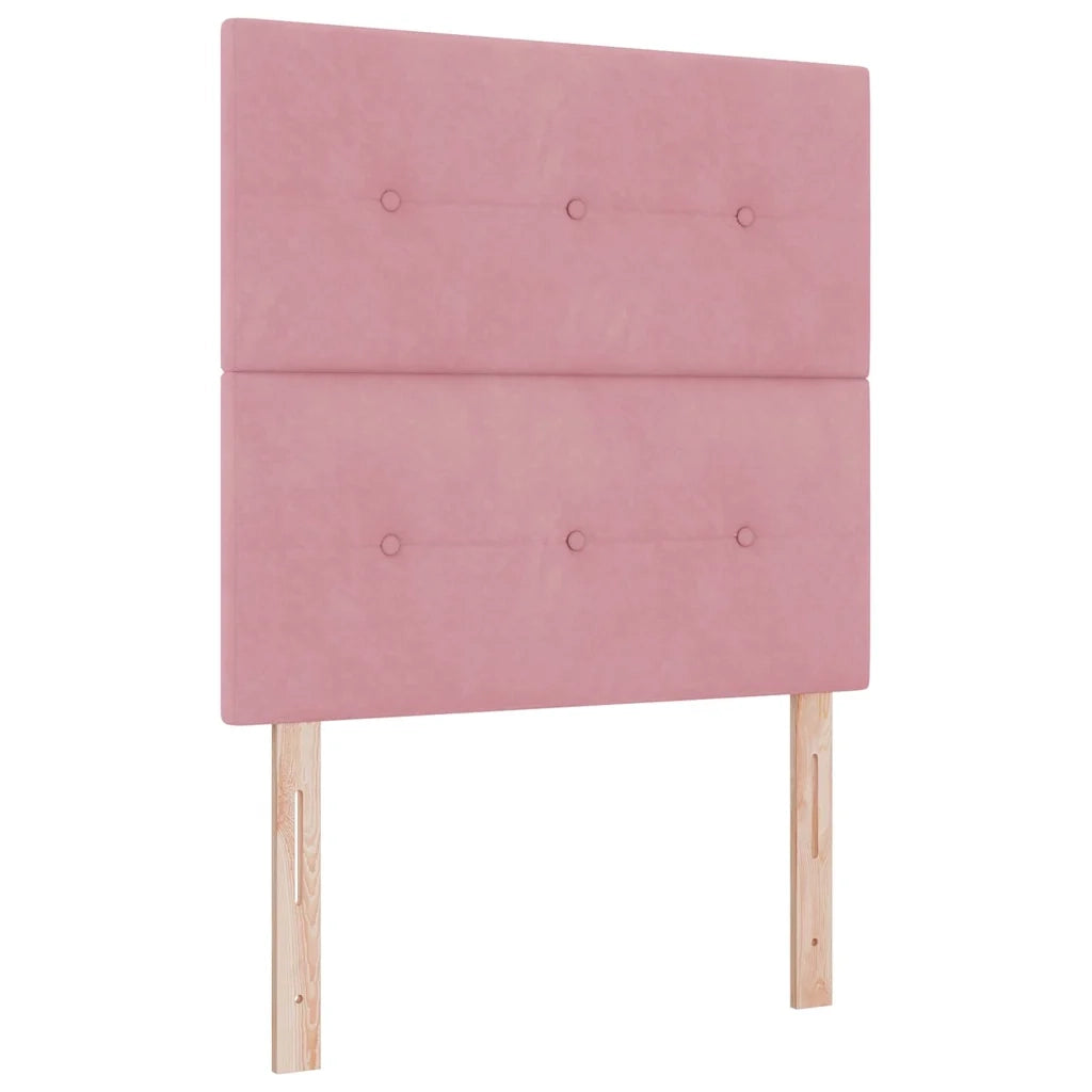 Letto a Sorgente LED con materasso Rosa 90 x 200 cm Tessuto