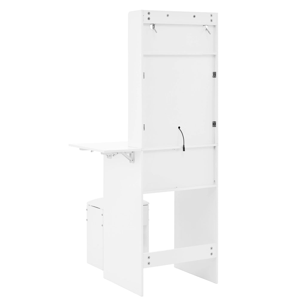 TOLETTA pieghevole con LED 75x45x156 cm MDF bianco