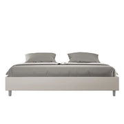 BS COM Letto con rete imbottito 180x210 similpelle tortora