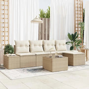 Set Divano da Giardino con cuscino 6 pcs Beige polyrattan 3347031