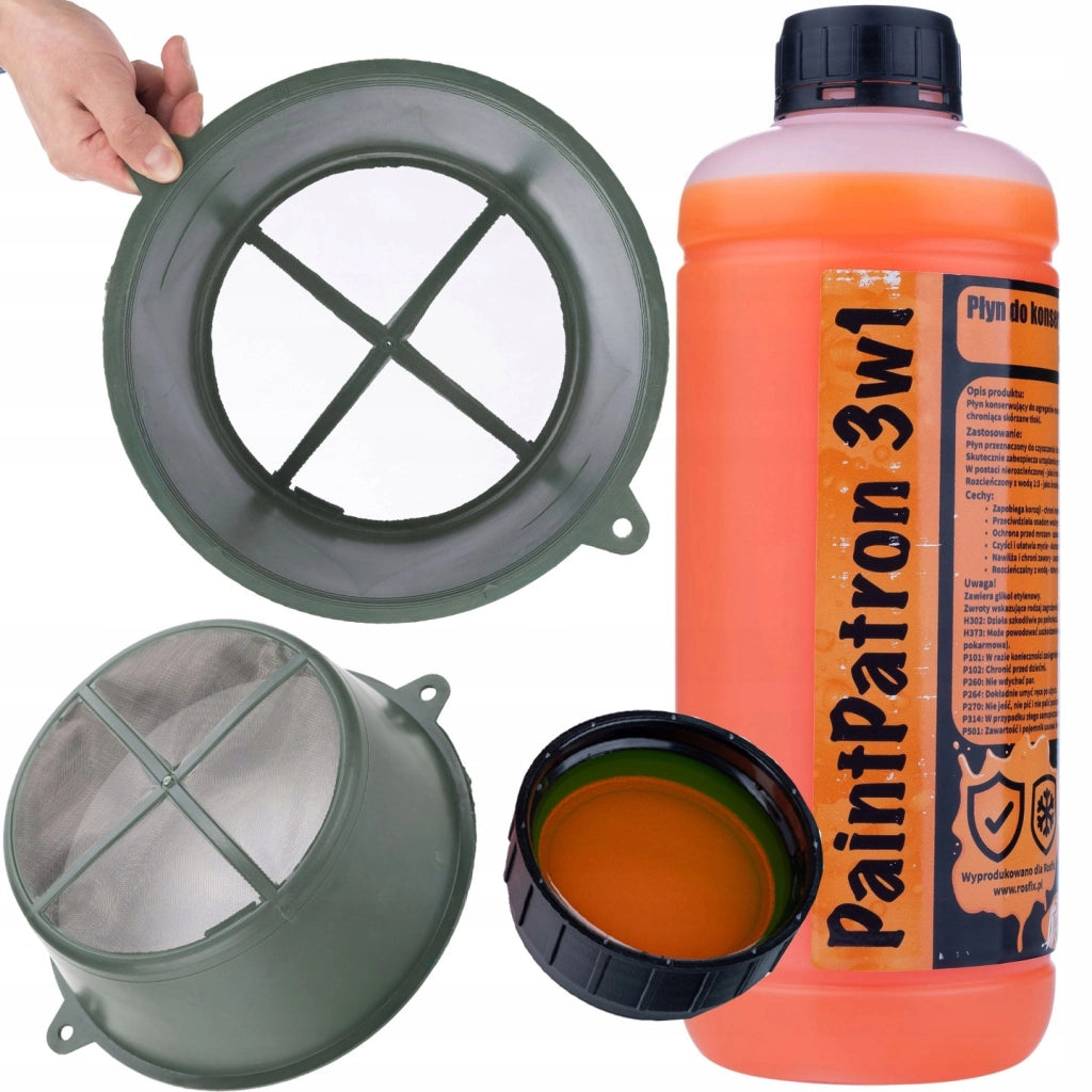 Pulisci e Conserva per Spruzzatore Airless Verniciatore Rosfix PaintPatron 3in1 1L + Set Filtro Vernice Nero –