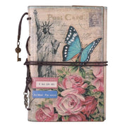 Notebook di viaggio vintage per bambini con pagine bianche e tasca chiusura