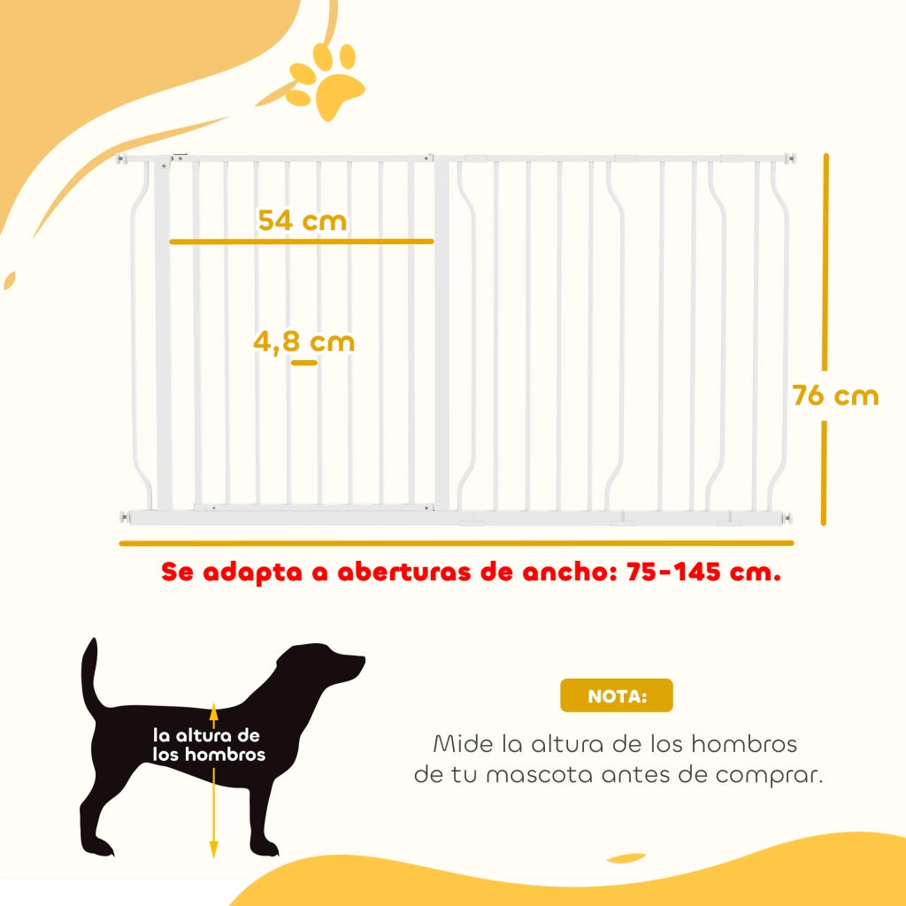 Cancello per Cani Estensibile ¨C Minimal ¨C Bianco 75-145 cm