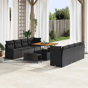 Set Divano da Giardino con cuscino Nero 100 x 100 x 71 cm 3364064