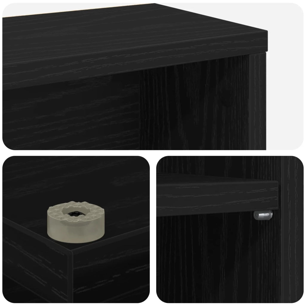 Mobile per CD Rovere Nero 65 x 23,5 x 175 cm 8012659
