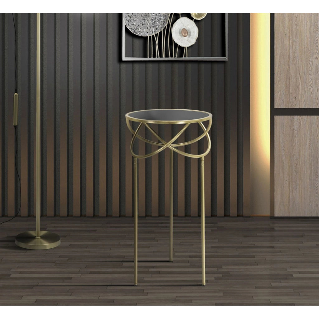 Tavolino VKH593, Oro, Metallo, 40x40x80 cm