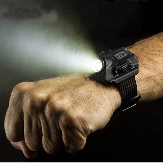 Orologio da polso tattico LED acqua resistente - Multitool ricaricabile per illuminazione per campeggiatori e cacciatori