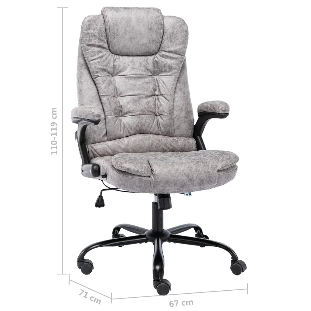 Sedia da Ufficio Grigio Chiaro in Scamosciato 20575