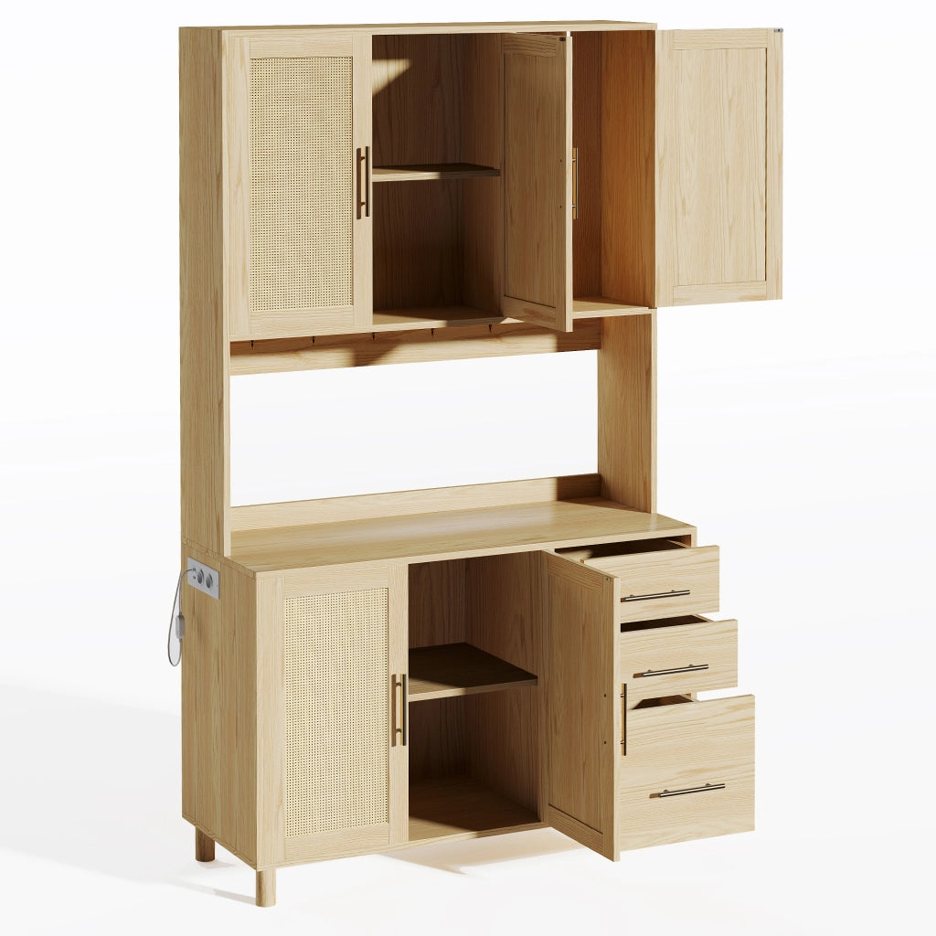Credenza Buffet con LED, Cassetti e Ripiani ¨C MINIMAL ¨C Bianco/Oro, 183 cm