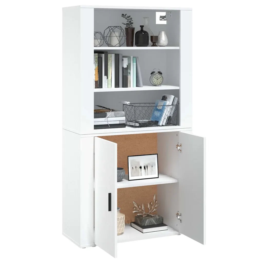 Credenza-Buffet-Armadio da cucina Bianca in Legno Multistrato