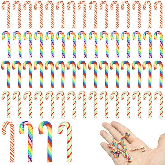 Decorazioni di Natale a forma di cioccolato - 60 pezzi - Decorazioni per la tavola - Ornamenti di Natale - Polimeri decorativi - Attività di fai da te - Colori allegri - Decorazione di Natale