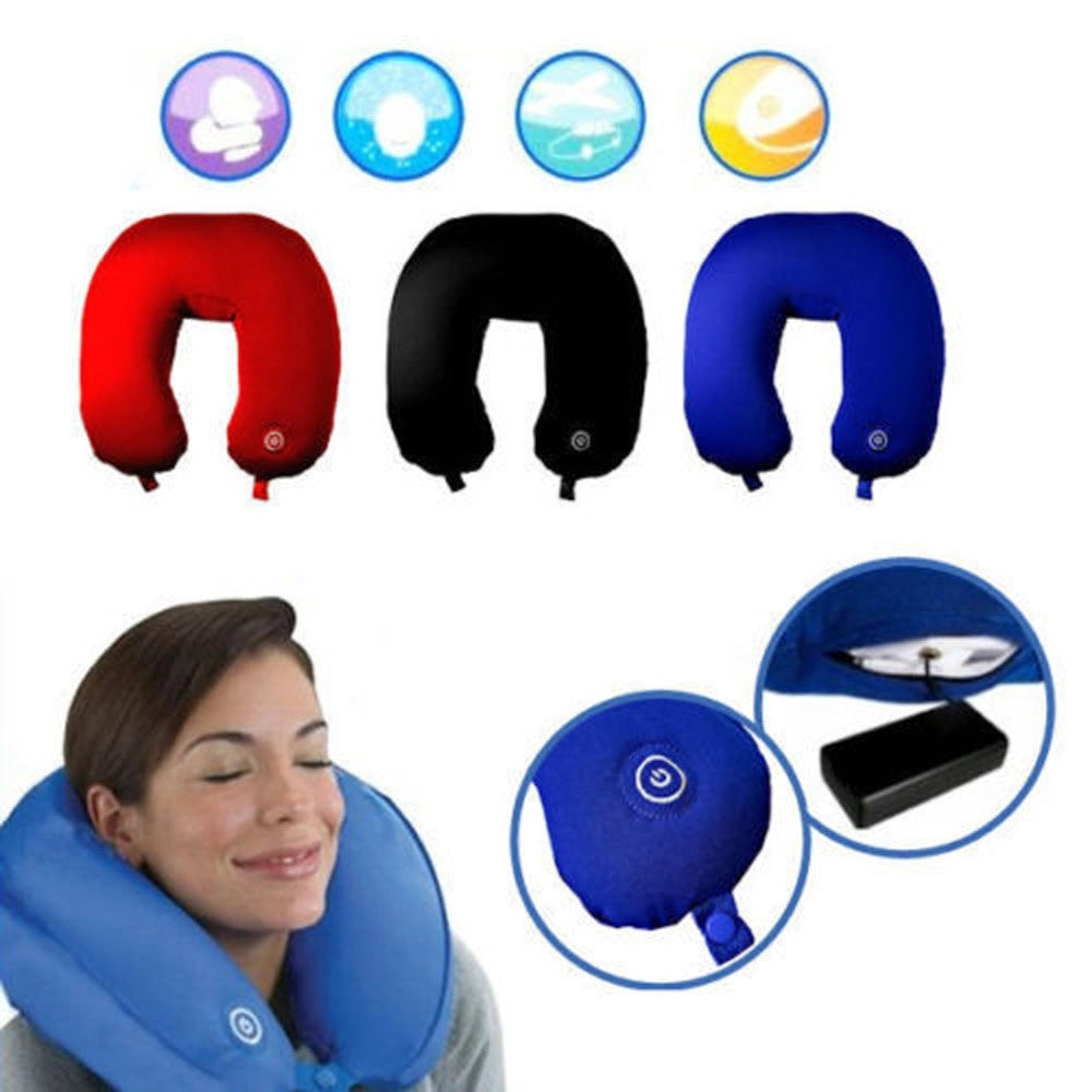 Trade Shop - Cuscino Vibrante Massaggiante Cervicale Massaggio Viaggio Antistress Relax -