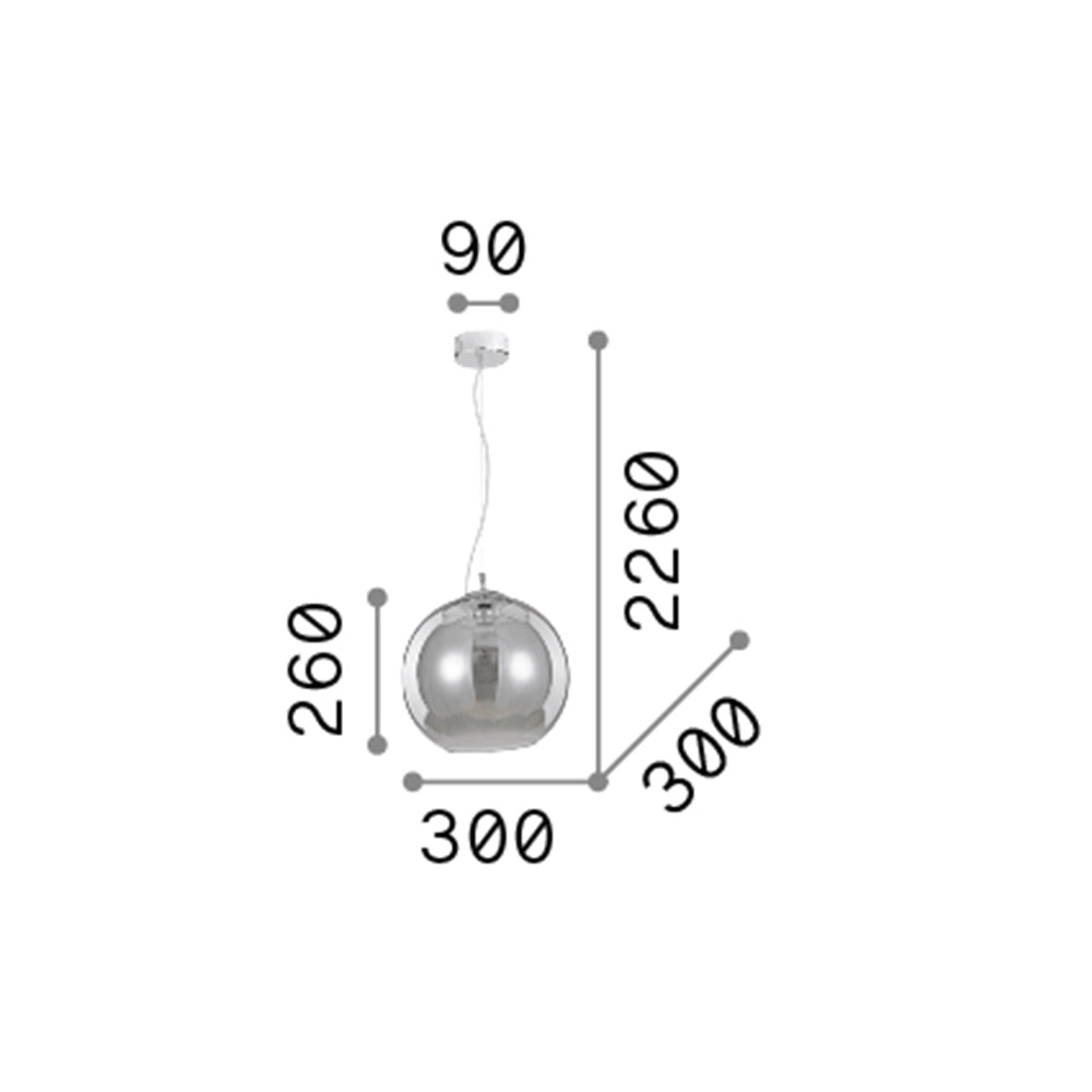 Sospensione Moderna Nemo Metallo Trasparente 1 Luce E27 D30Cm
