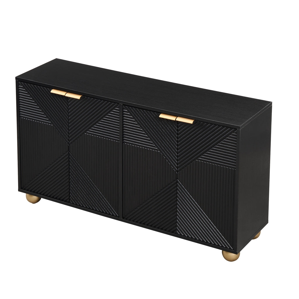 Credenza con Ante e Ripiani ¨C MINIMAL ¨C Legno, Gambe Sferiche