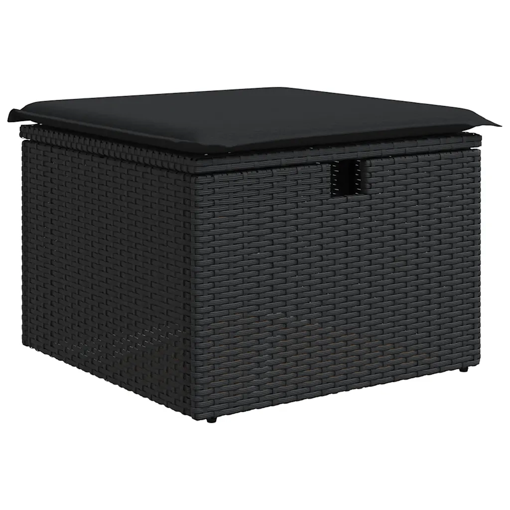 Set Divano da Giardino 6 pz con Cuscini Nero in Polyrattan 3325271
