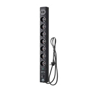 Multipresa 7 Vie Tipo E con 2 USB con Protezione da Sovratensione e Fulmine Nero Brennenstuhl