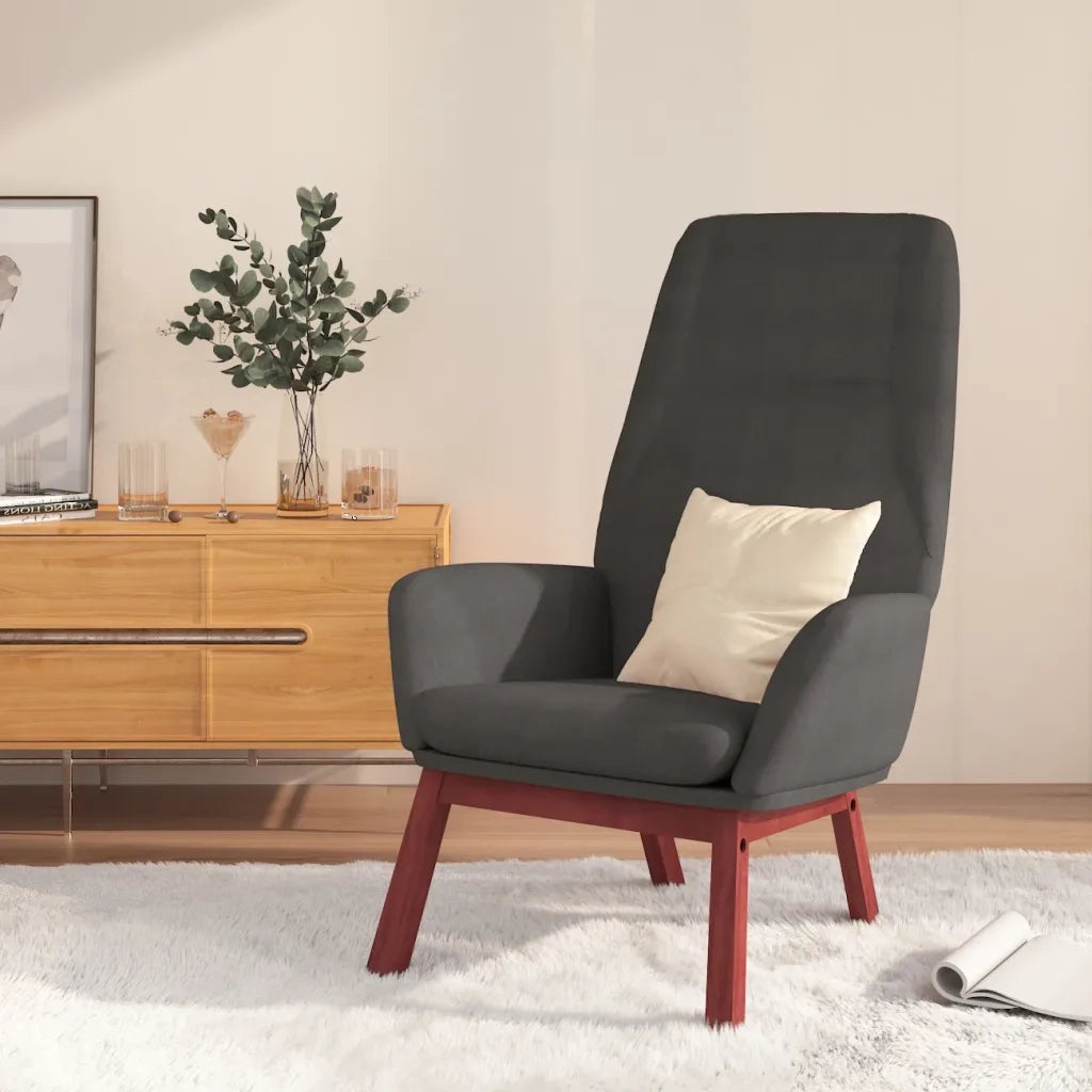Poltrona | Sedia Relax Grigio Scuro in Tessuto