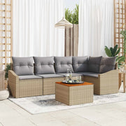 Set Divano da Giardino con cuscino 6 pcs Beige polyrattan 3347833