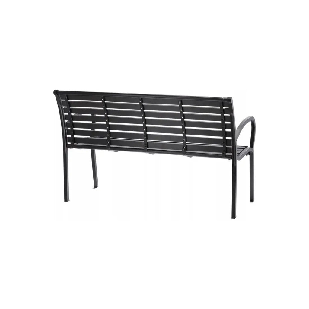 Panchina da esterno MODERNA 125 cm in acciaio e plastica nera design per giardino e terrazza