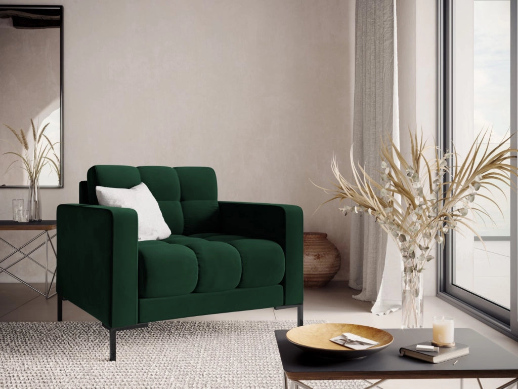 Cosmopolitan Design - Poltrona "Bali" in velluto verde bottiglia 