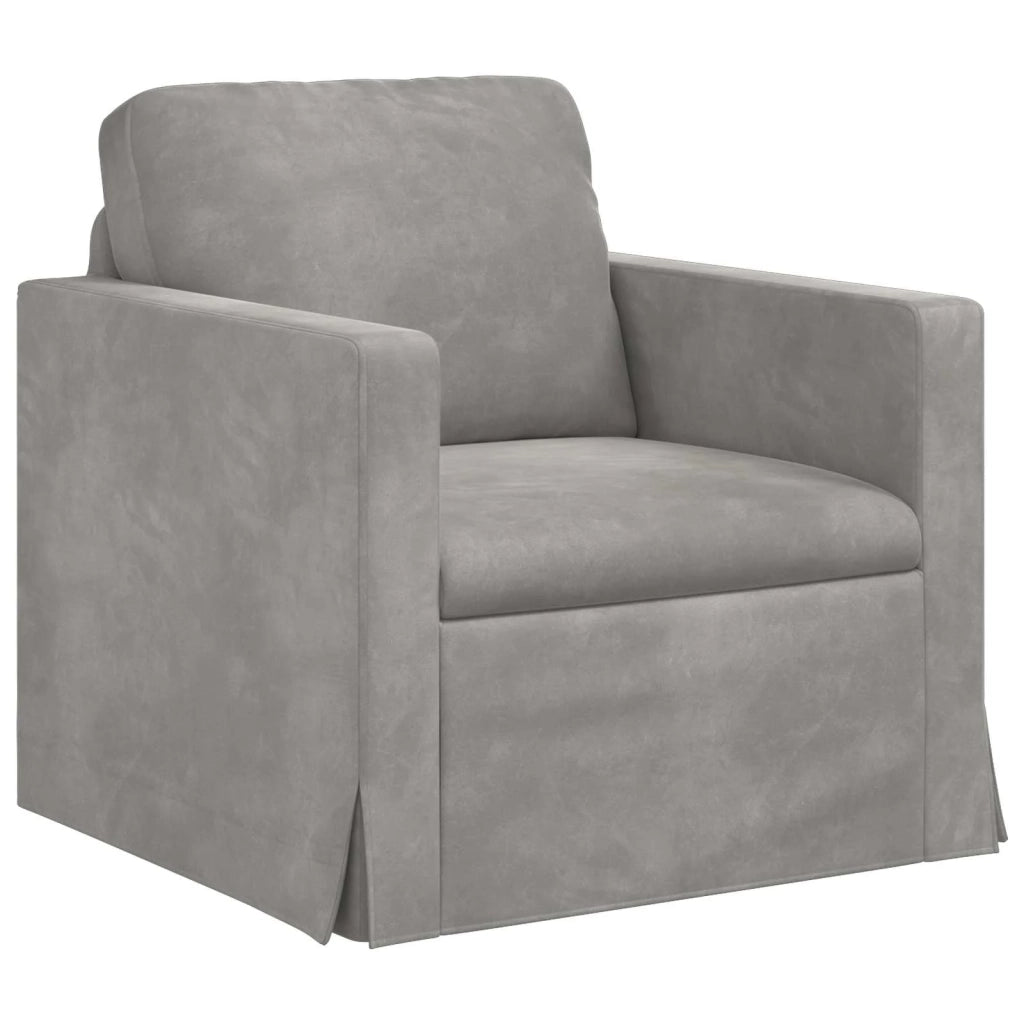 Divano Grigio chiaro 78 x 78 x 80 cm Velluto 42024404