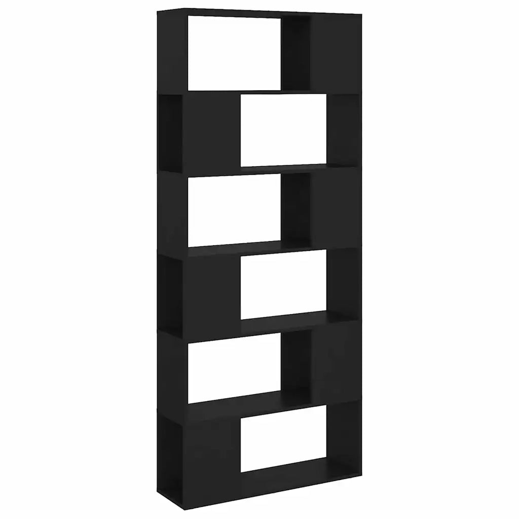 Divisorio-Paravento Nero 80x24x186 cm in Truciolato